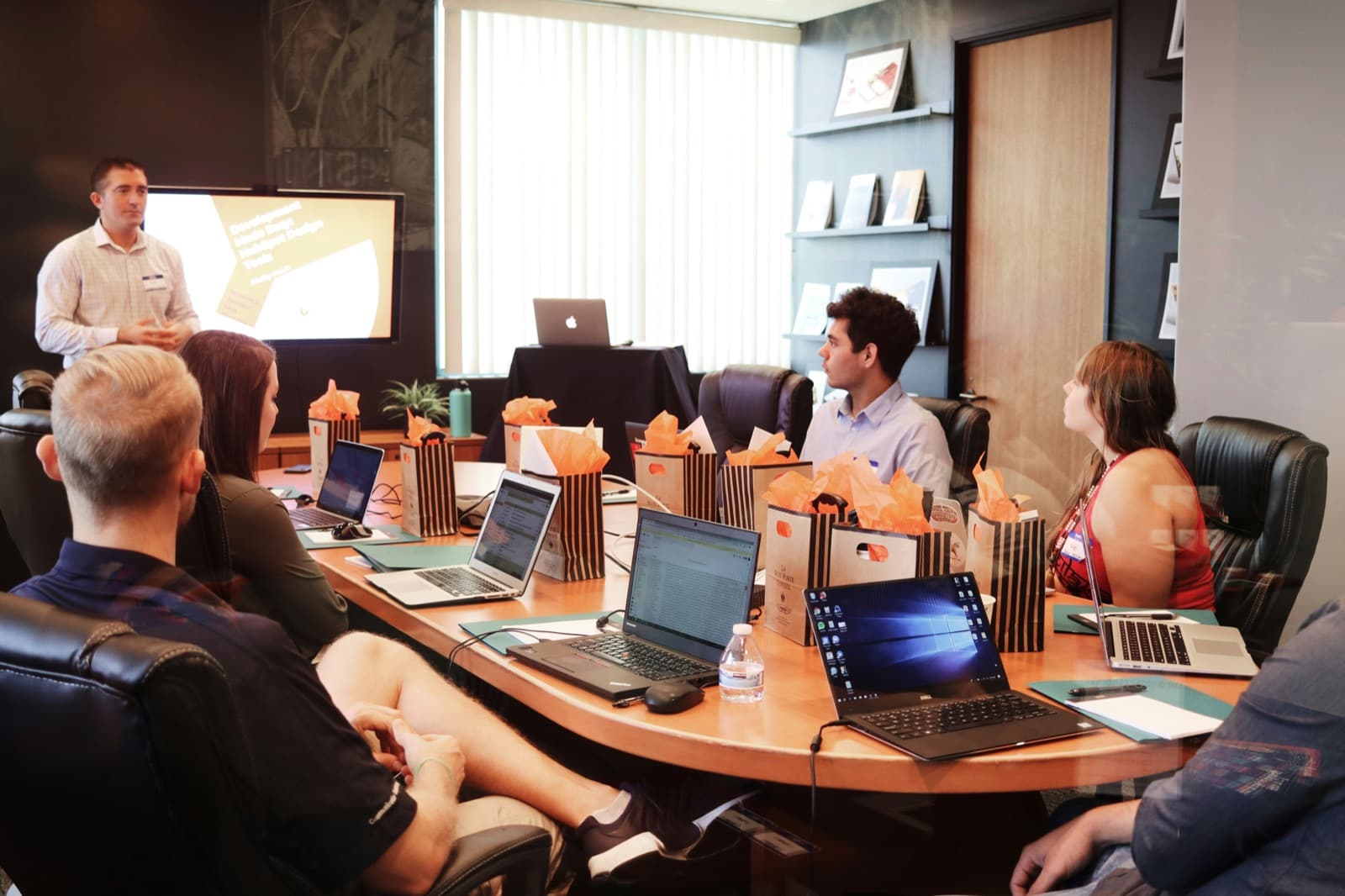 Loopworks team presenting a campaign strategy to a client